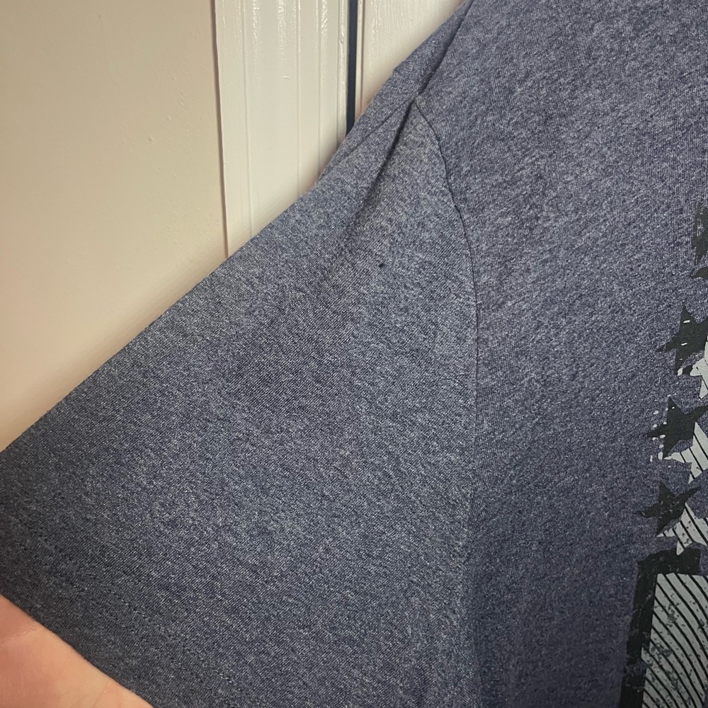 XLT NWOT Hybrid Apparel Dark Gray Freedom USA Flag Glitched Graphic T-Shirt - Picture 3 of 4